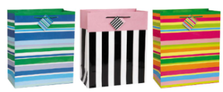 Assorted Party Stripes Gift Bag - 1 bag per order