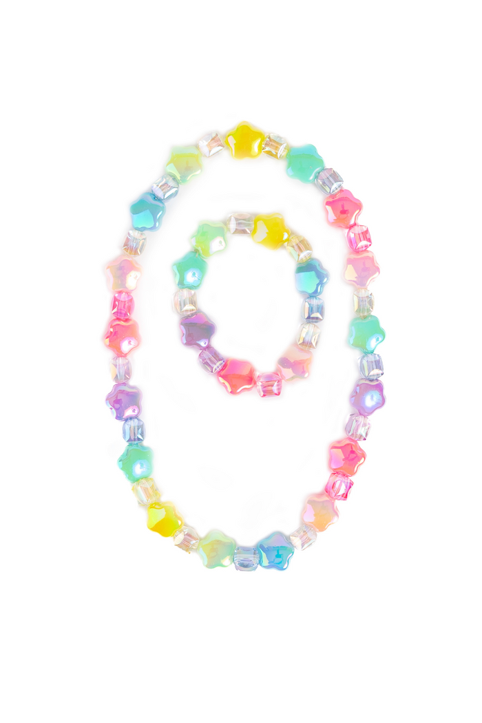 Great Pretenders Wish Upon a Rainbow Star Necklace and Bracelet Set 2pc girls