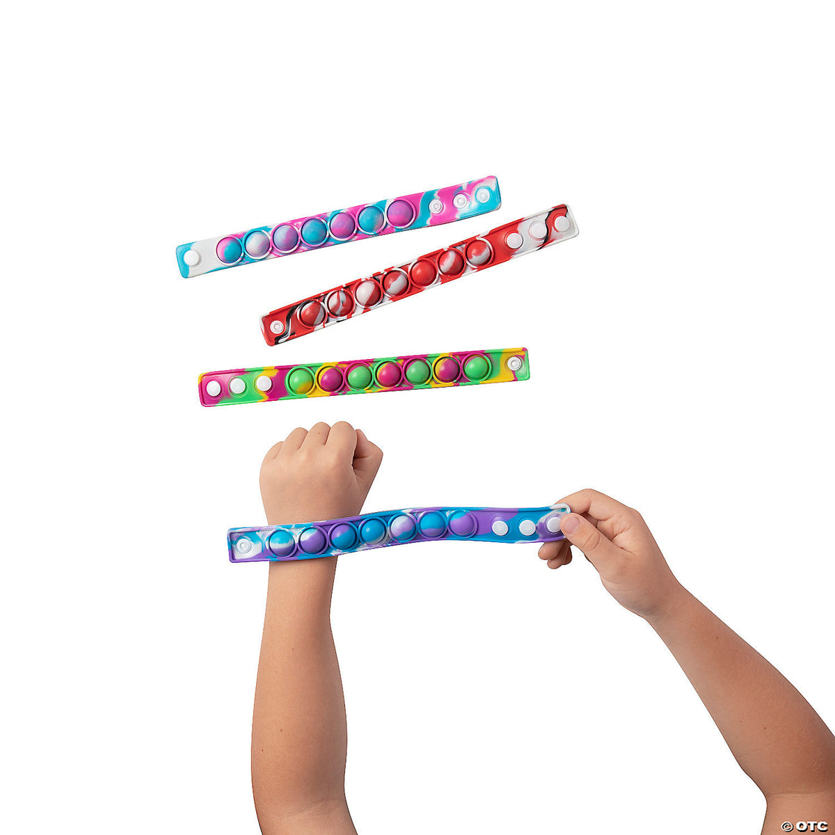 Lotsa Pops Popping Toy Bracelets on Display card (Assorted Colors, 1 Piece)