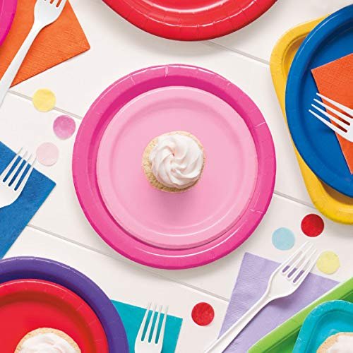 Unique Round Dessert Paper Plates 7", 20 Pcs, Gold