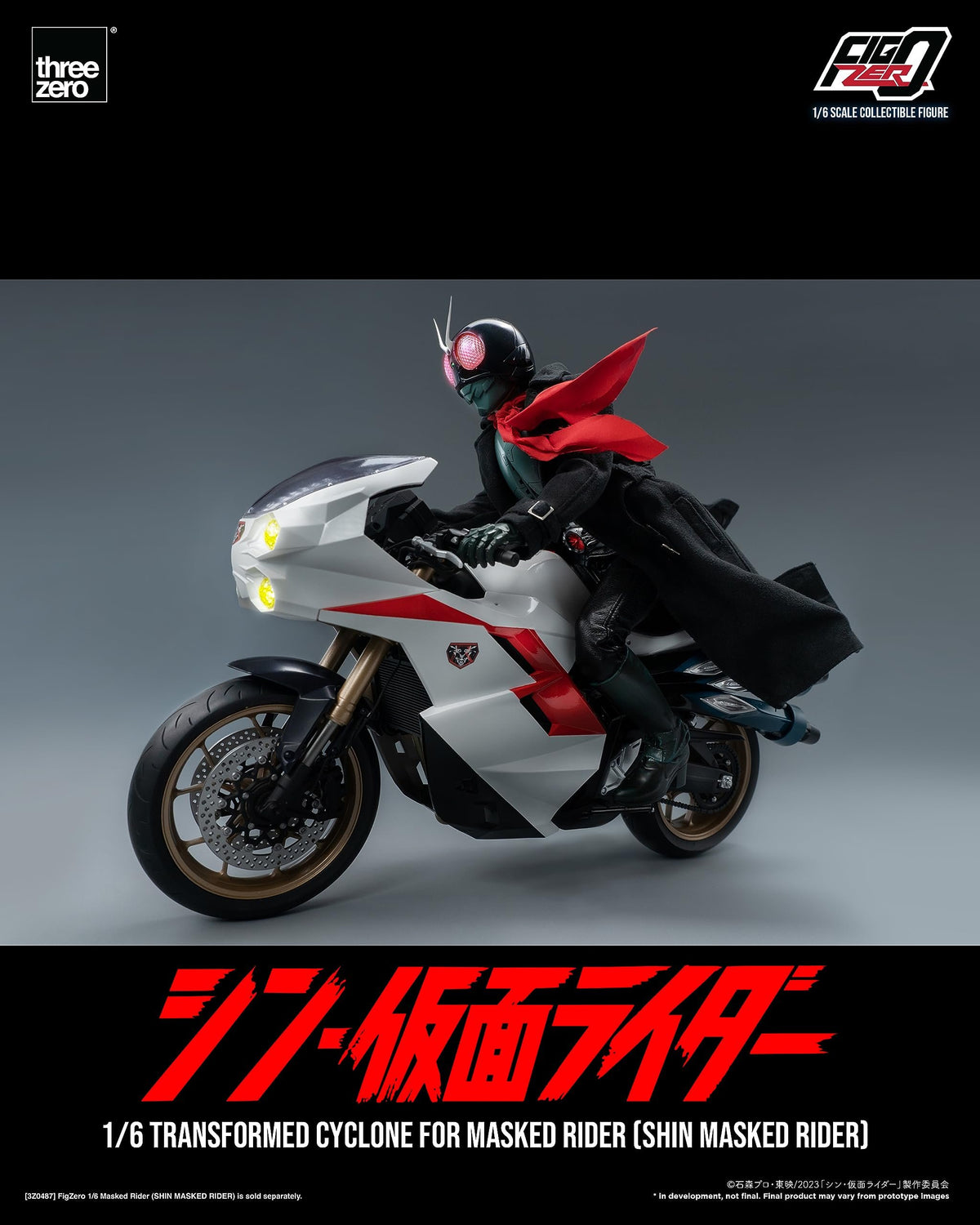 threezero FigZero Transformed Cyclone Cycle for Shin Masked Rider 1:6 Scale Figure
