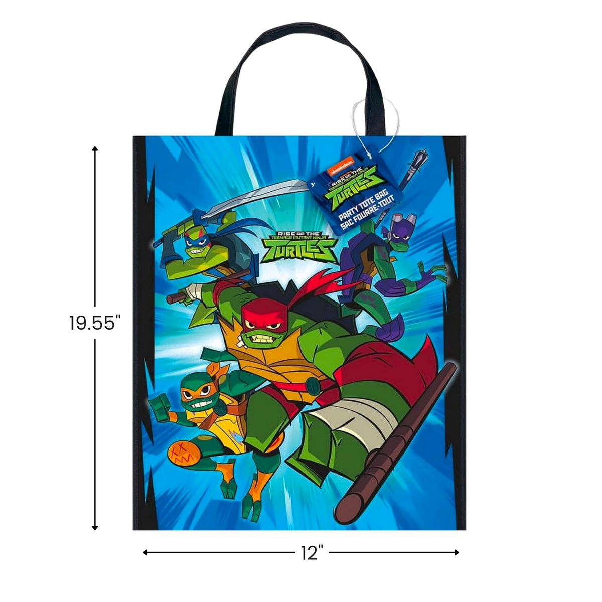 Unique Ninja Turtles Plastic Tote Bag | 13&quot; x 11&quot; | 1 Pc