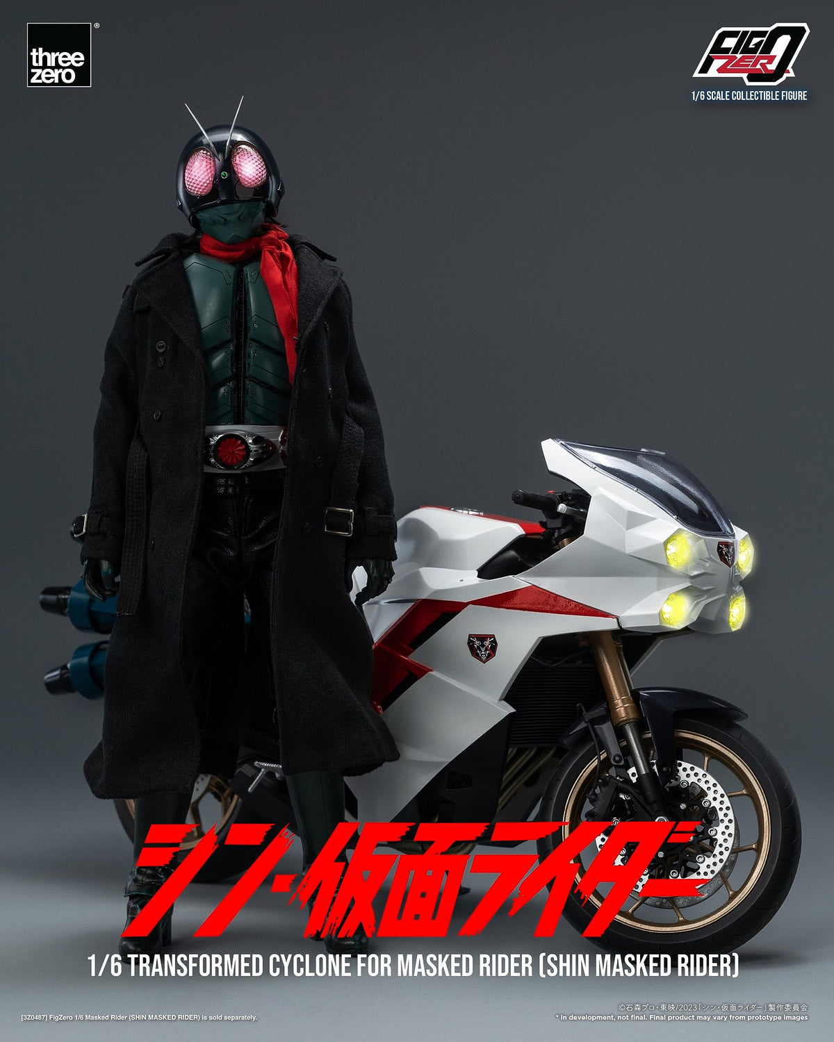 threezero FigZero Transformed Cyclone Cycle for Shin Masked Rider 1:6 Scale Figure
