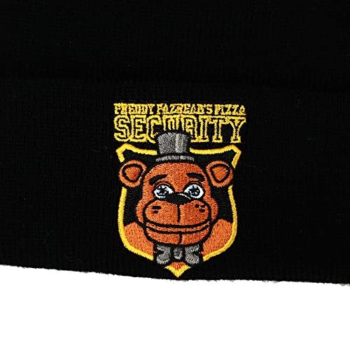 Bioworld Five Nights at Freddy's Freddy Fazbear's Pizza Security Youth Black Cuff Beanie