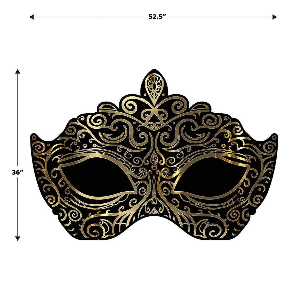 Beistle 3&#39; x 4&#39; 4.5&quot; Stand-Up Venetian Mask Photo Prop for Mardi Gras Prom, Masquerade Ball Decorations, Photography Backdrop