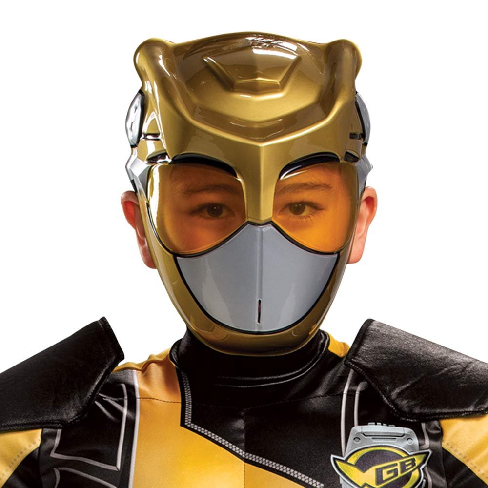 Gold Ranger Gold Ranger Outfit for Kids, Beast Morphers Power Ranger Costume, Muscle Padded Character Jumpsuit, Child Size Large (10-12)