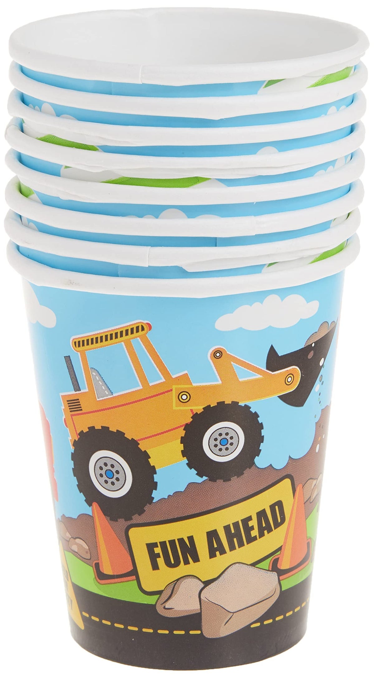 Unique Construction Truck Luncheon Paper Napkins, 6.5" x 6.5", Multicolor