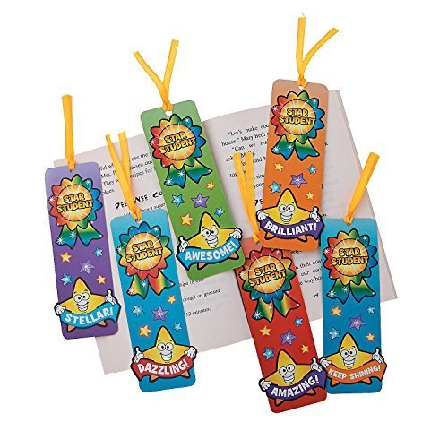 Laminated Star Student Bookmarks - 48 Pieces - Educational and Learning Activities for Kids