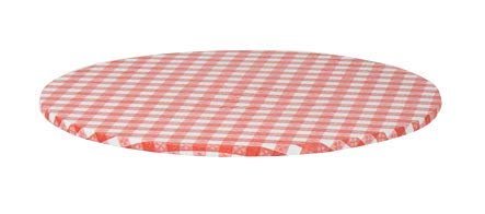 Kwik-Covers 30" Round Fitted Plastic Table Covers, Bundle of 5 (Red)