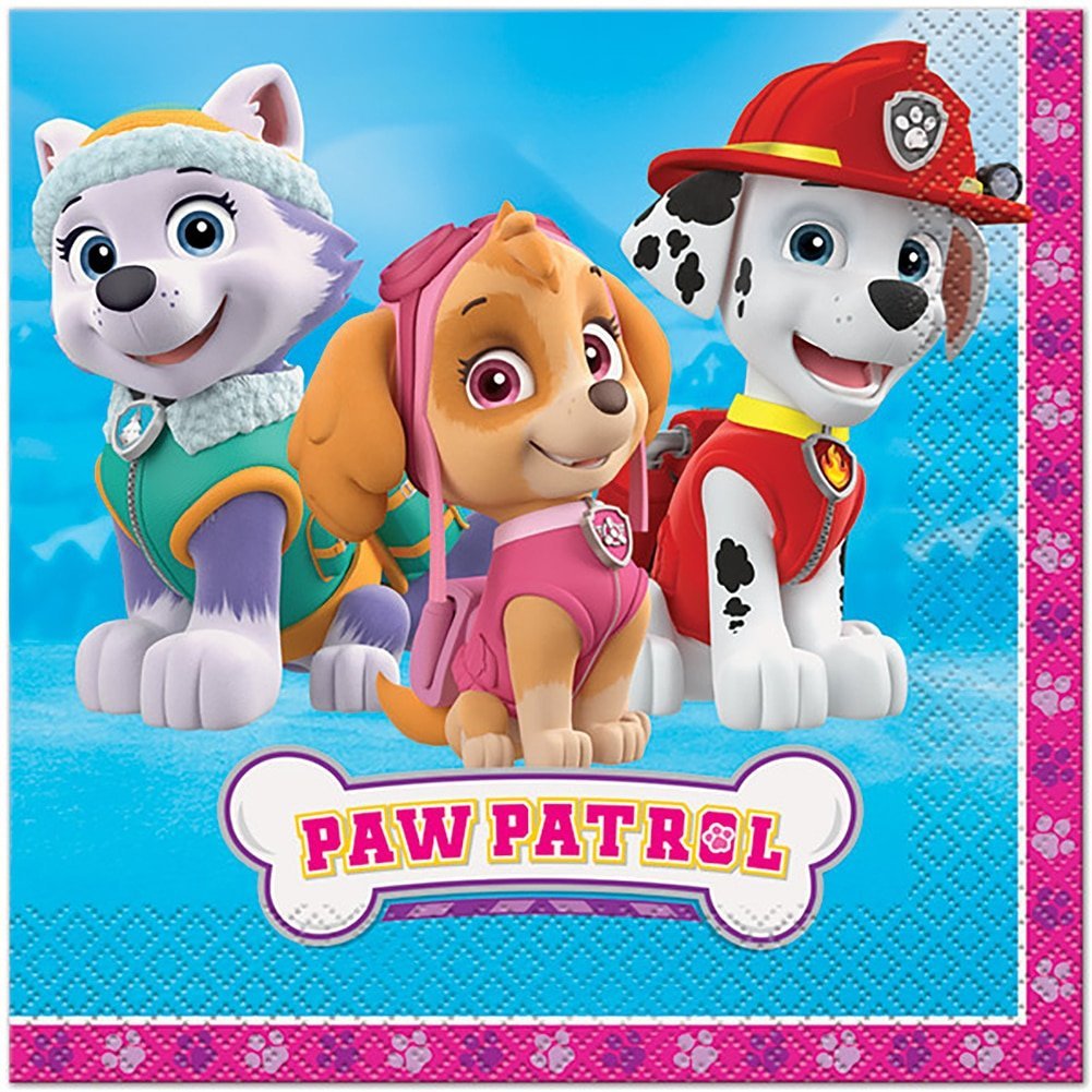 Multicolor Paw Patrol Girl Luncheon Napkins (16 Count) - Premium Quality Paper, Eye-catching, Durable & Absorbent - Perfect For Themed Celebrations