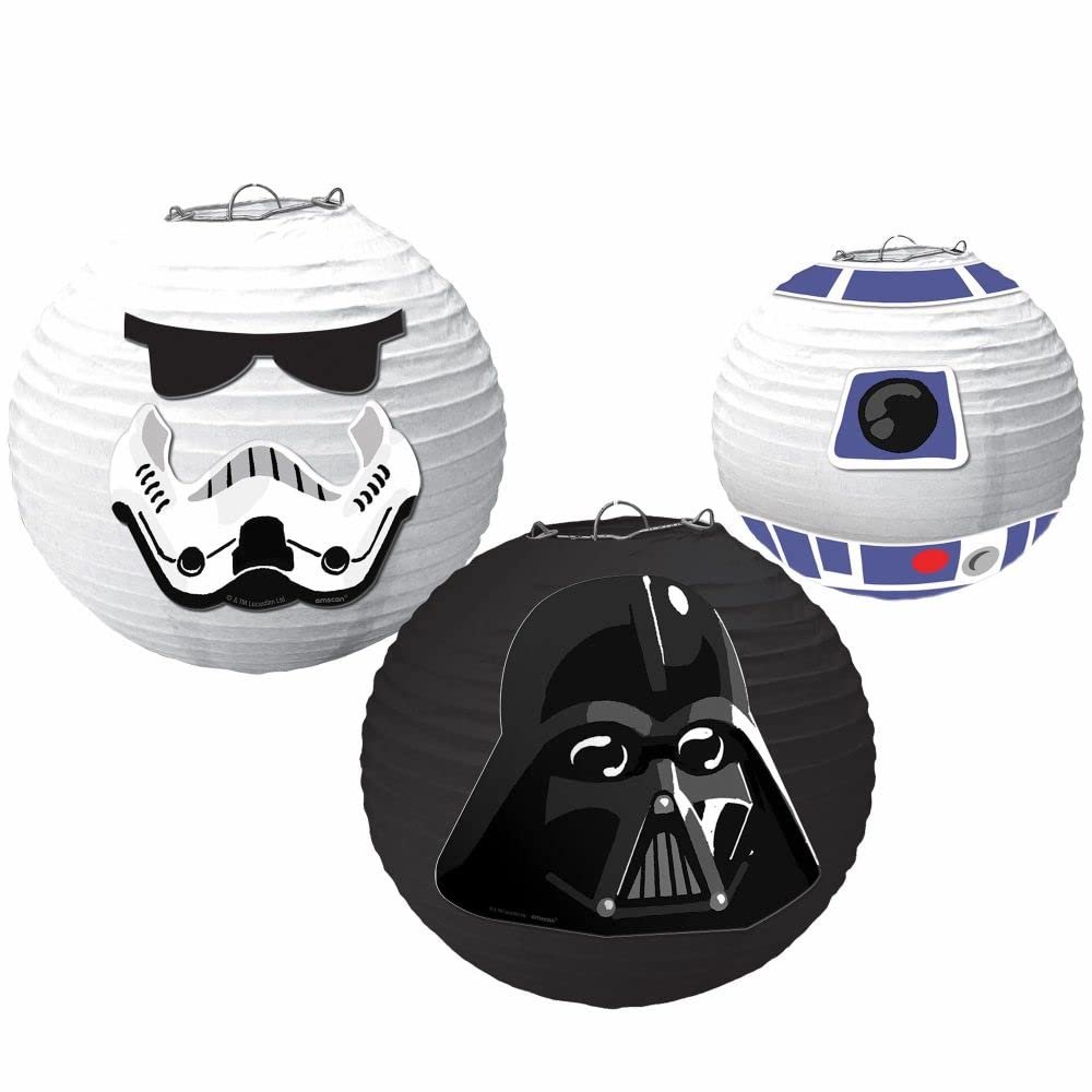 Star Wars Galaxy of Adventures Paper Lanterns with Add-Ons - (5.75&quot; - 9.5&quot;) 3 Count - Assorted Design - Perfect for Galactic Fans &amp; Themed Parties
