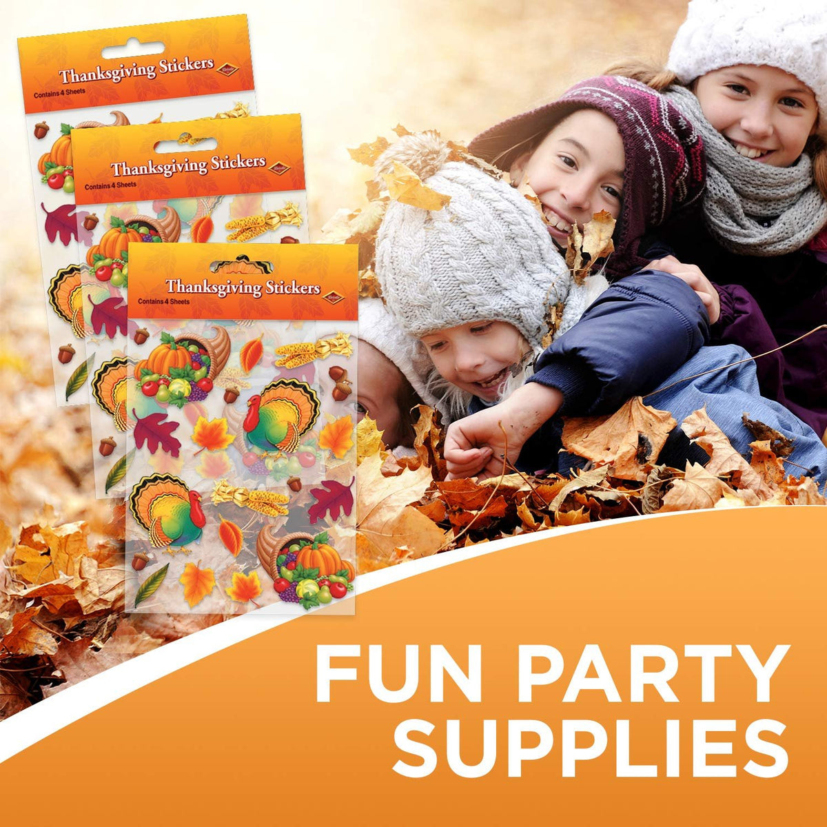 Beistle Thanksgiving Stickers (4 Shs/Pkg)