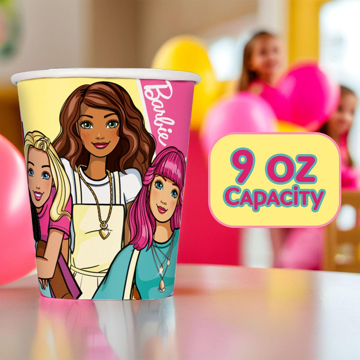 Unique Industries Barbie Multicolor Paper Cups - 9oz