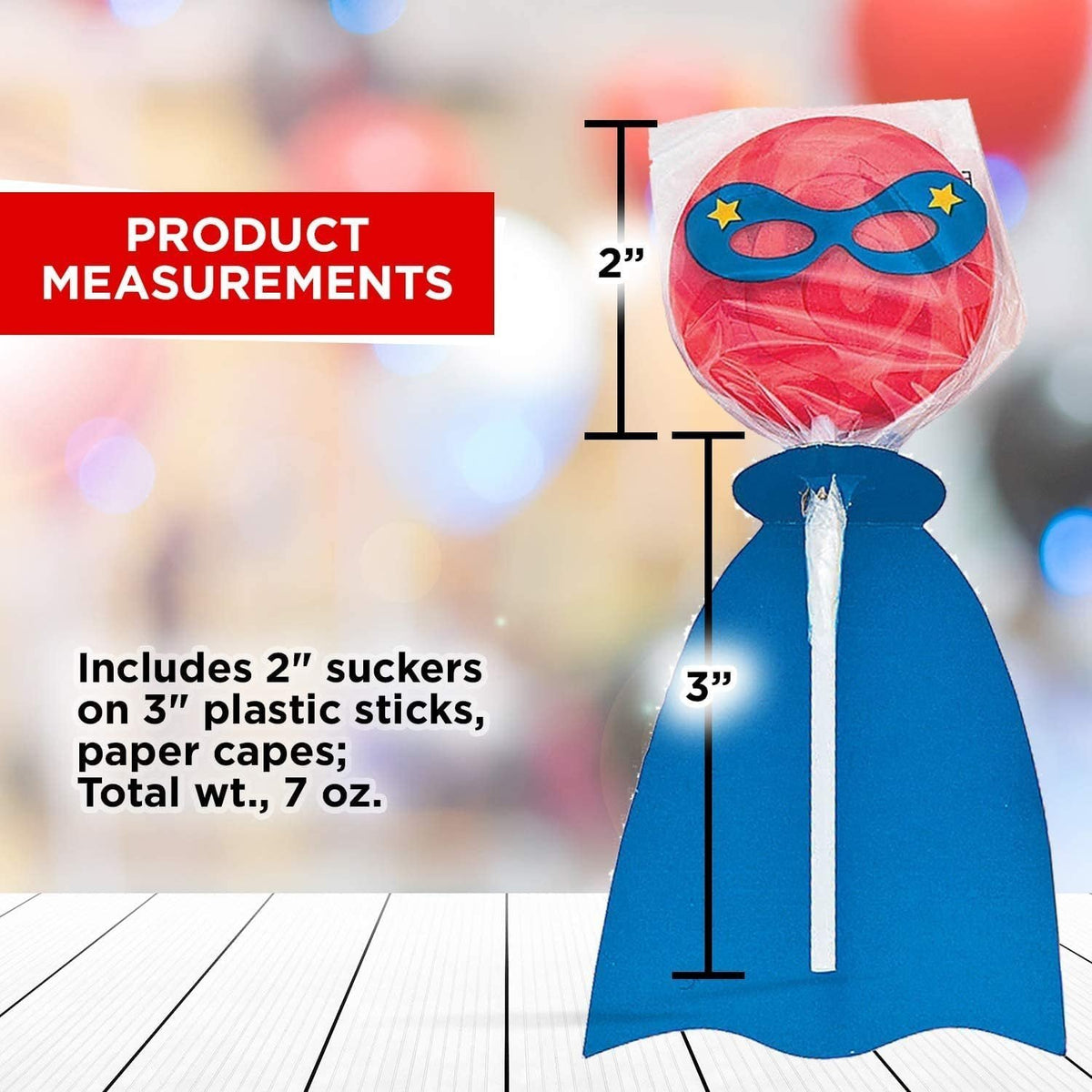 Fun Express Superhero Swirl Pop Suckers (12 individually wrapped lollipops) Party Candy and Favors - VBS Vacation Bible School Supplies/Decor