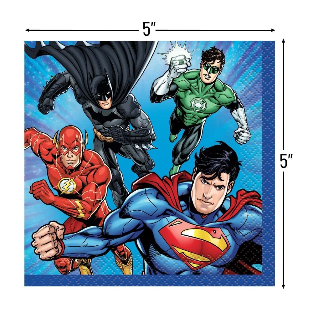 Unique Party Supplies Round Dessert Paper Plates - 7&quot;, Justice League, 8 Pcs