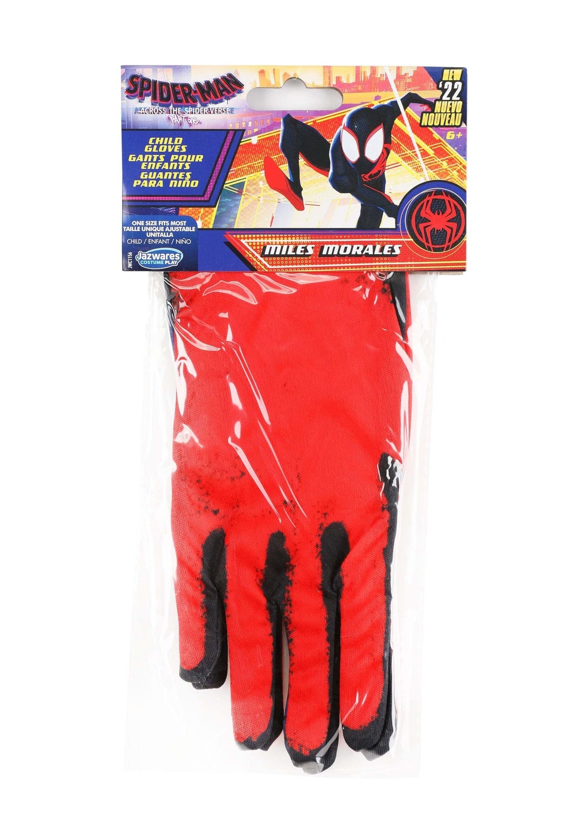 Jazwares MARVEL Boys Spider-Man Miles Morales Gloves, Kids Spiderman Spider-Verse Costume Accessory - Officially Licensed