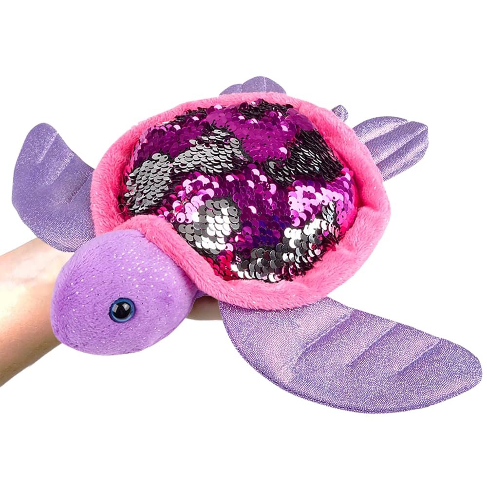 Rhode Island Novelty Charming Sequin Sea Turtle - 10" (1 Pc.) - Flip Sequin Design, Ideal Display Item & Gift for Kids