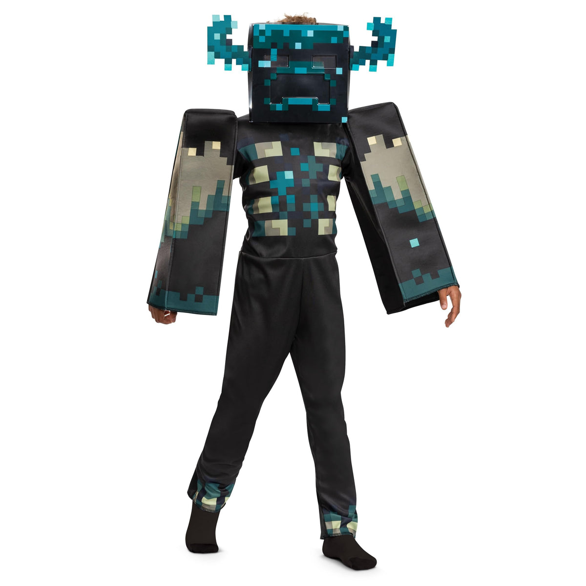 Disguise Boys Minecraft Warden Costume, Official Deluxe Minecraft Costume for Kids With Headpiece and Jumpsuit