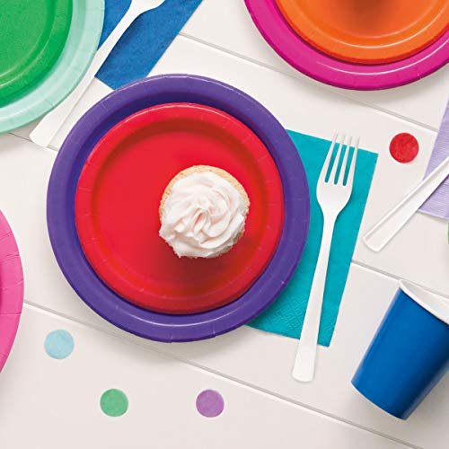 Unique Round Dessert Paper Plates 7", 20 Pcs, Gold