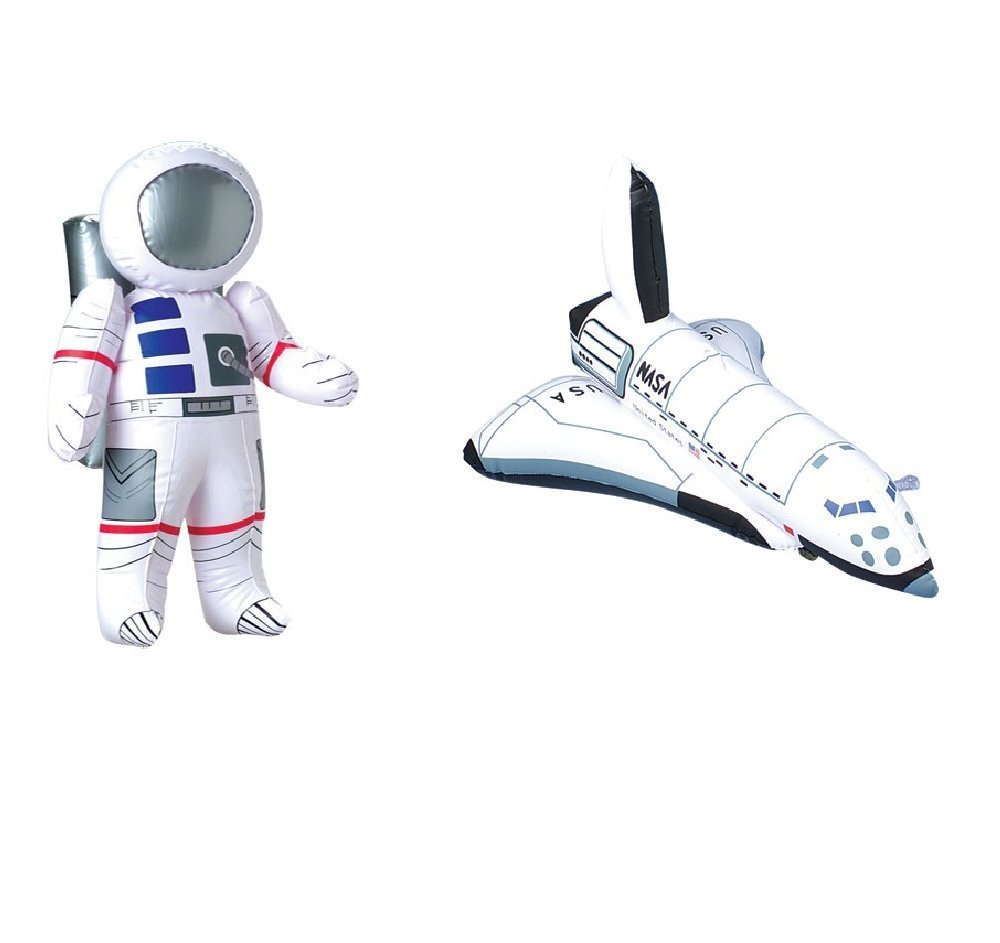 Outer Space PARTY DECORATIONS - Inflatable ASTRONAUT & SPACE SHUTTLE Inflate TOYS - BIRTHDY Party DECOR/Science-