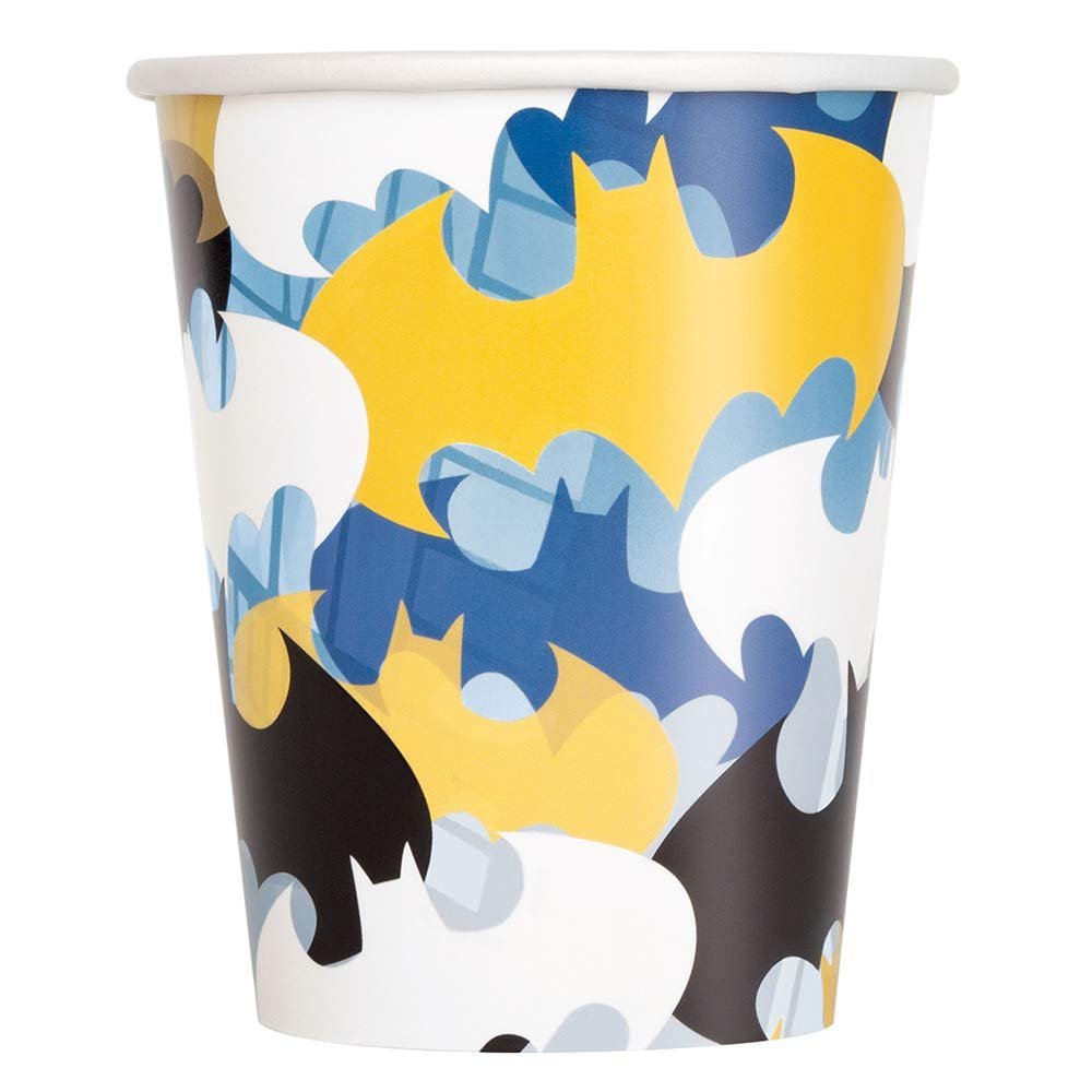 Unique Batman Multicolor Paper Cups - 9 oz (Pack of 8) - Fun and Durable Cups for Themed Parties &amp; Birthdays
