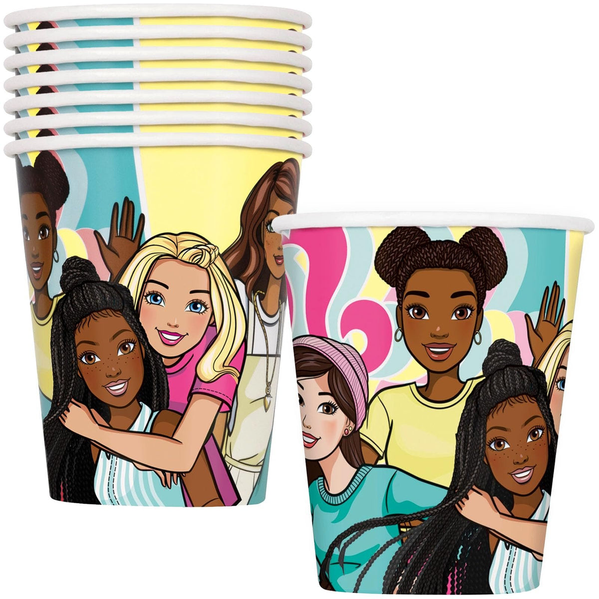 Unique Industries Barbie Multicolor Paper Cups - 9oz