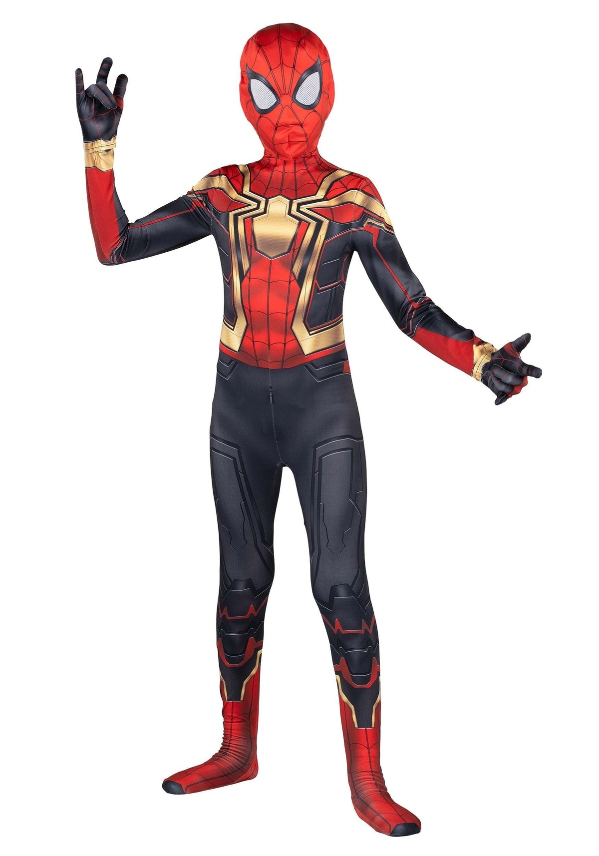 X-Large Marvel Kid&#39;s Classic Spider-Man Integrated Zentai Suit, Spiderman Halloween Costume Iron Spider Man