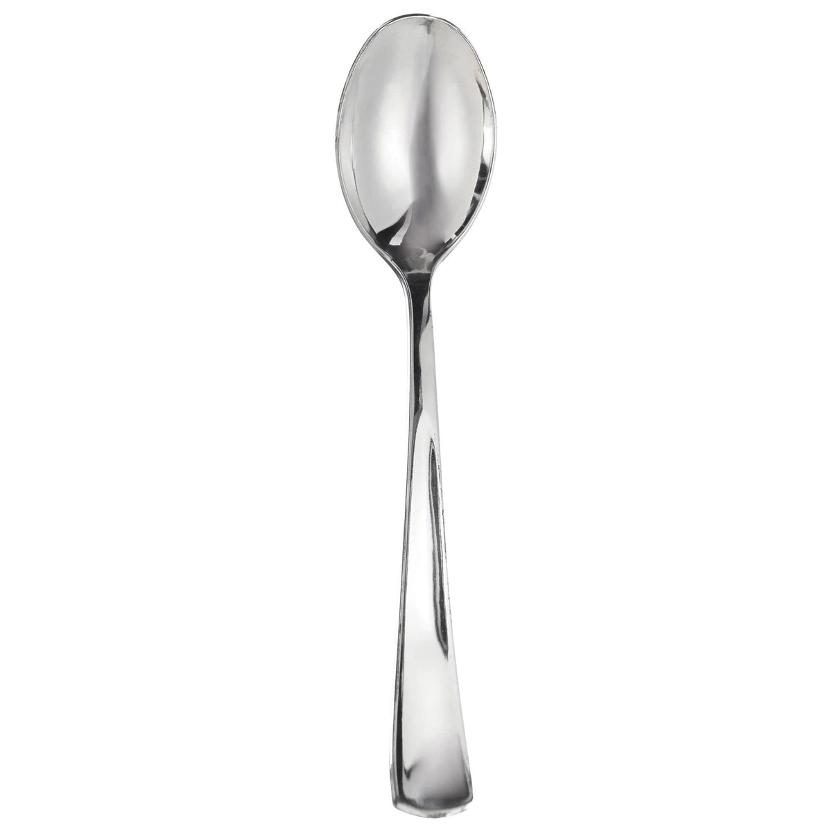 Metallic Silver Plastic Spoons - Pack of 40 - Perfect for Parties, Weddings, Special Events, &amp; More