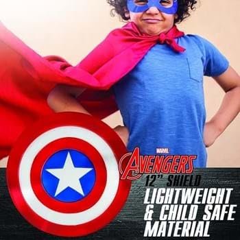 Marvel Boys Captain America 12&quot; Shield, Kids Avengers Halloween Costume Accessory, Child - Officially Licensed