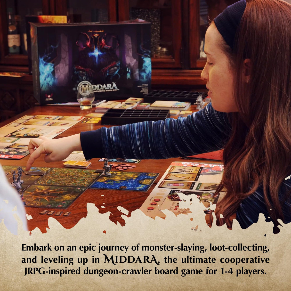 Middara Unintentional Malum: Act 1 (v.1.2) - Fully Cooperative Fantasy Board Game for Friends &amp; Family - Includes 400 Unique Illustrations, 60+ Encounters &amp; More - Dungeon Crawler Game (1-4 Players)