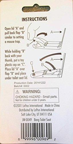 Loftus Joker Big Bang! Funny Popping Toilet Seat 1.25" Prank, Silver
