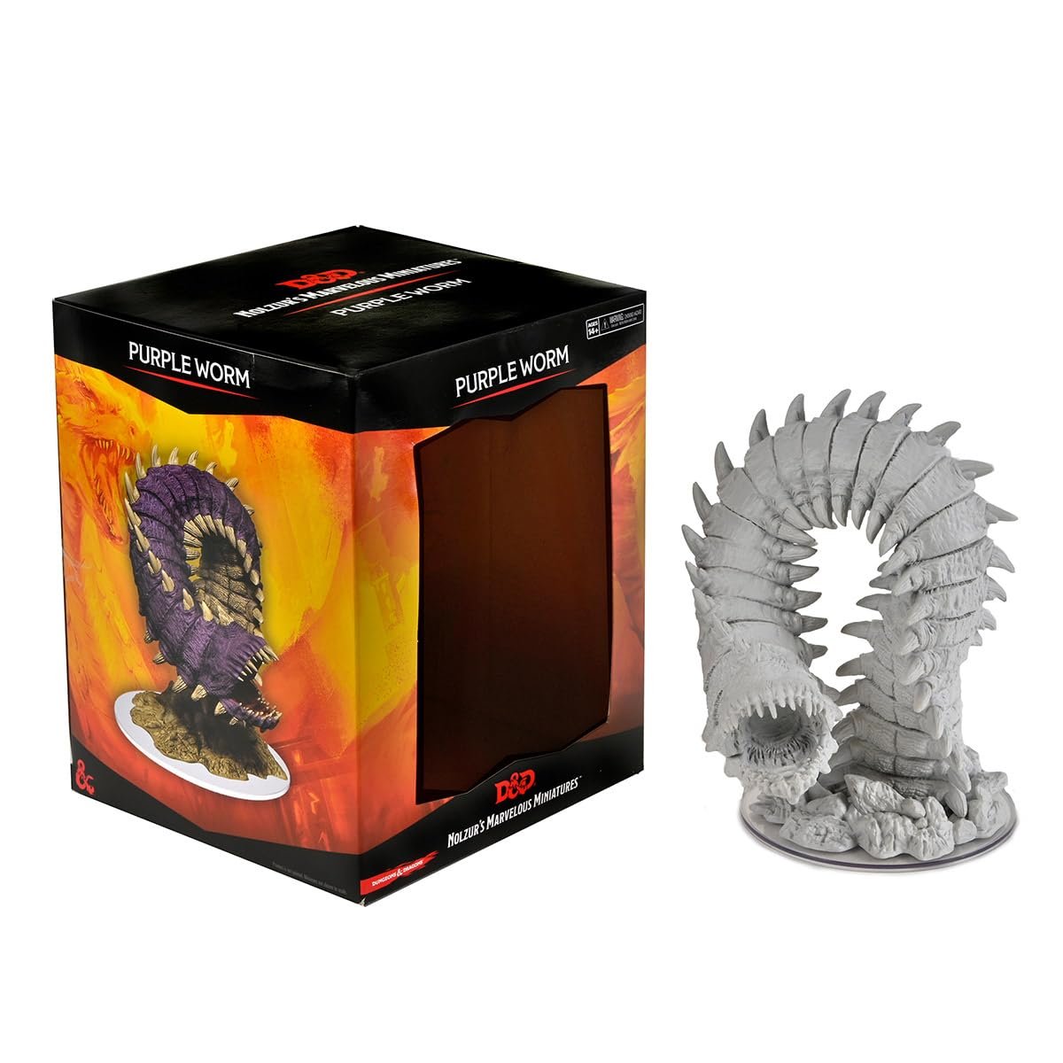 WizKids D&D Nolzur's Marvelous Miniatures: Purple Worm - Unpainted Figure, RPG, Dungeons & Dragons
