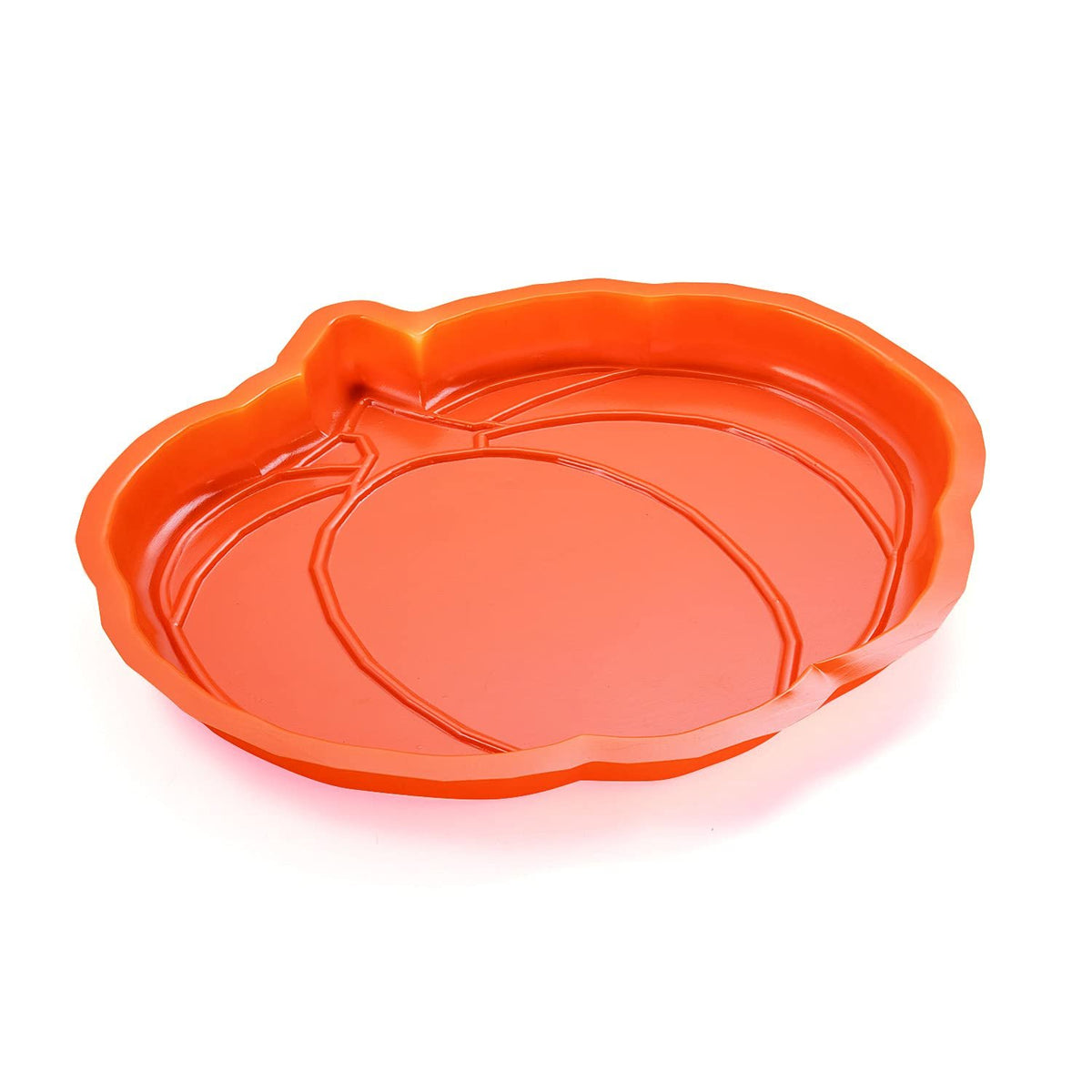 Fun Express FALL PUMPKIN PLASTIC SERVING TRAY - Party Supplies - 12 Pieces