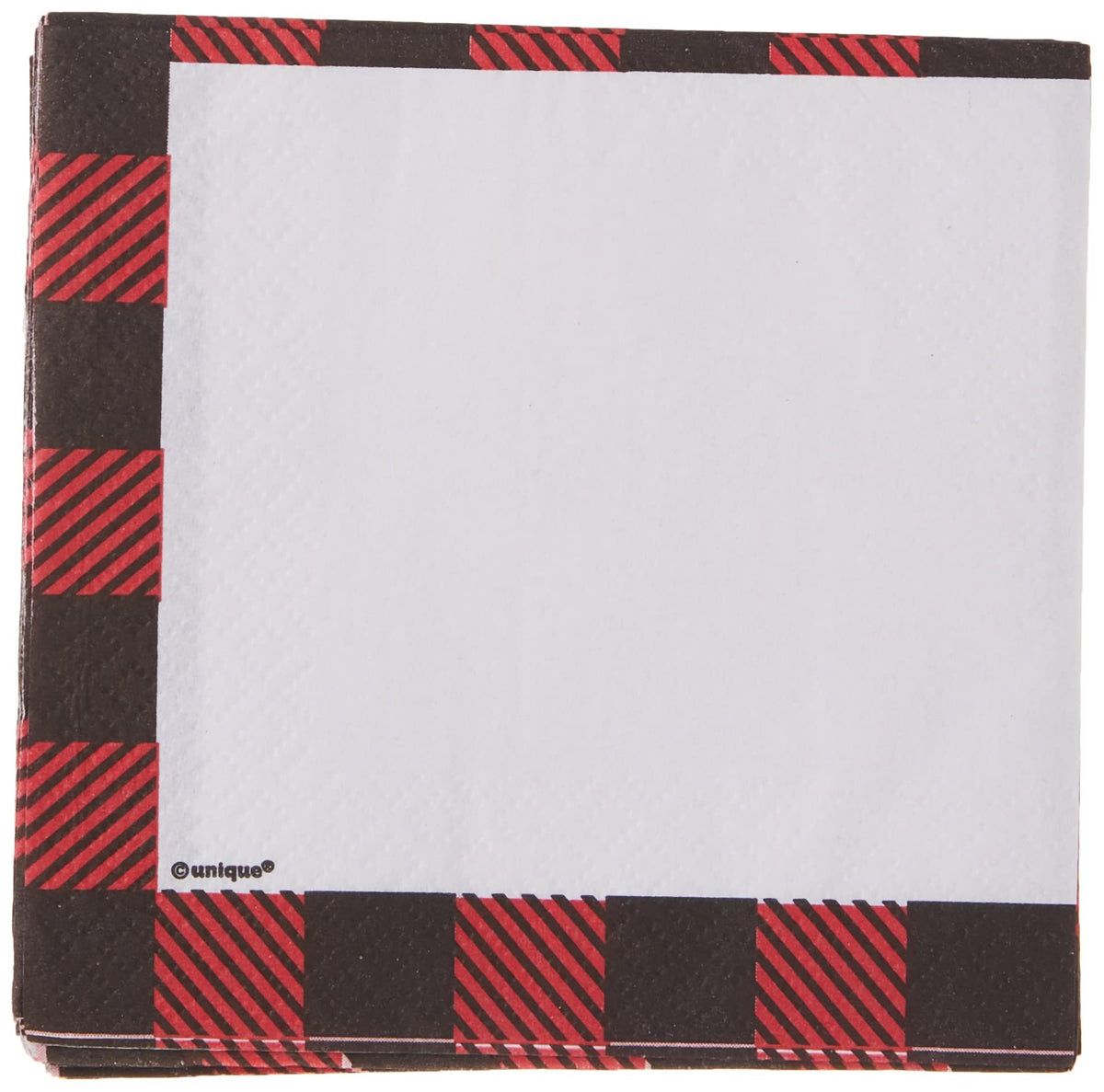 Unique Plaid Lumberjack Beverage Napkins - 5' x 5', 16 Pcs