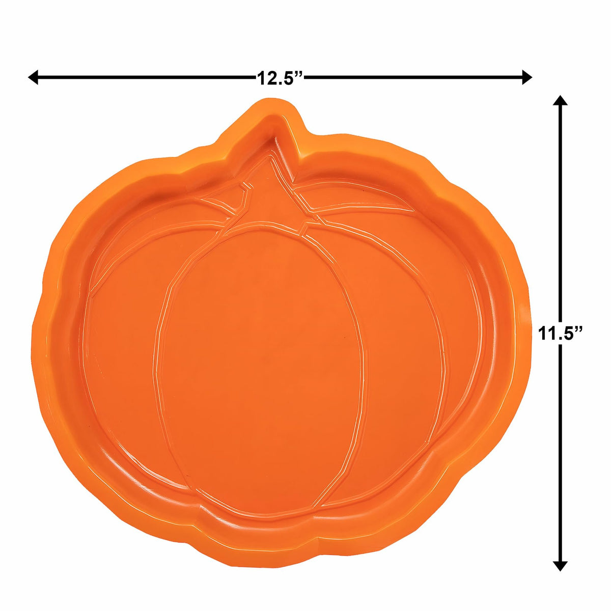 Fun Express FALL PUMPKIN PLASTIC SERVING TRAY - Party Supplies - 12 Pieces