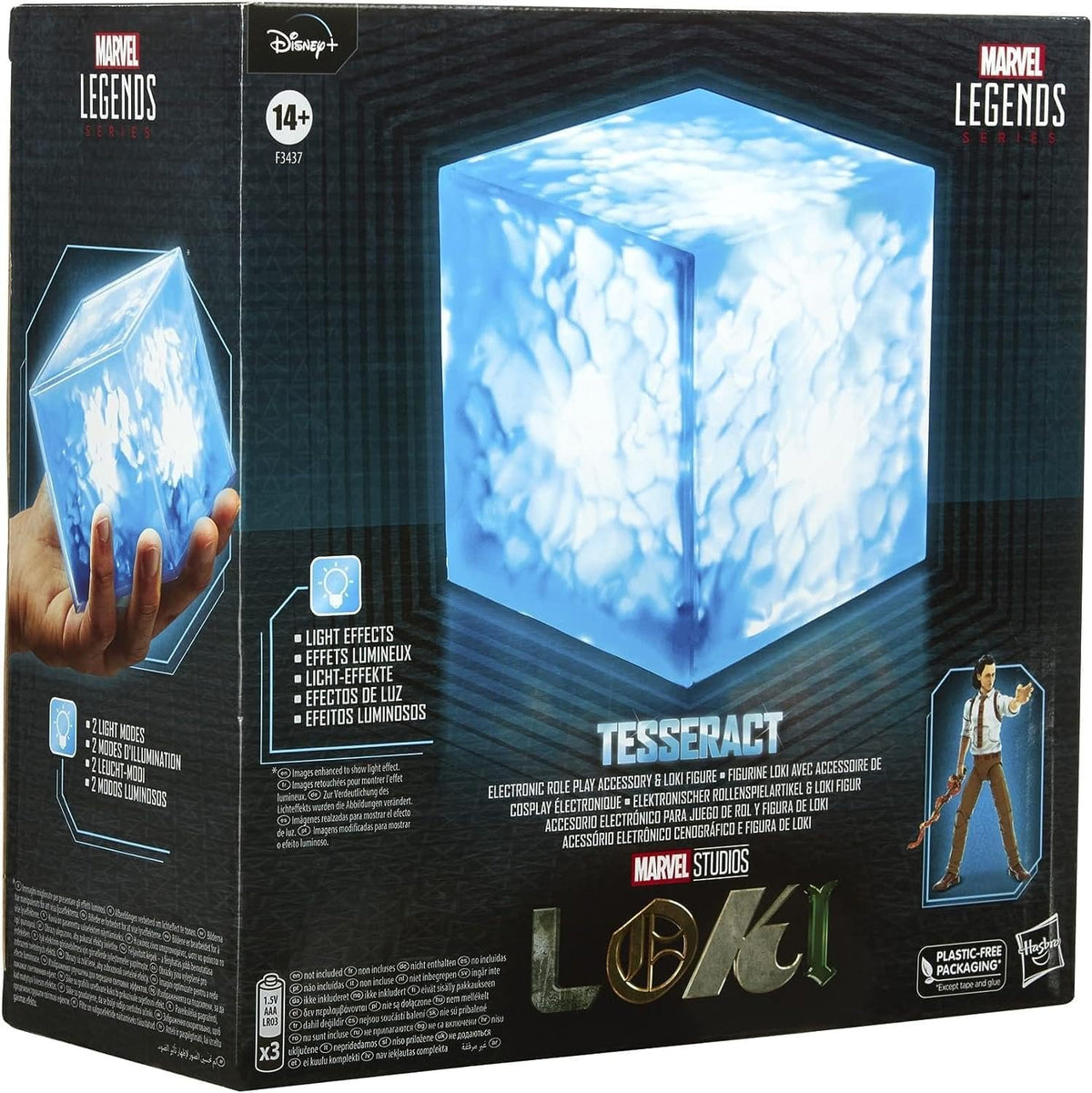 Avengers Marvel Legends Series Tesseract Electronic Role Play Accessory with Light FX, Marvel Studios’ Roleplay Item and 6” Collectible Loki-Figure