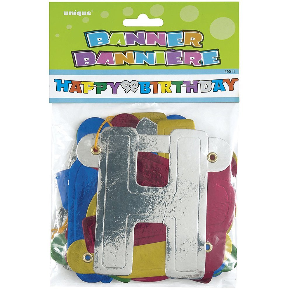 Unique Metallic Jointed Letter Banner - 4' Multicolor, 1 Piece