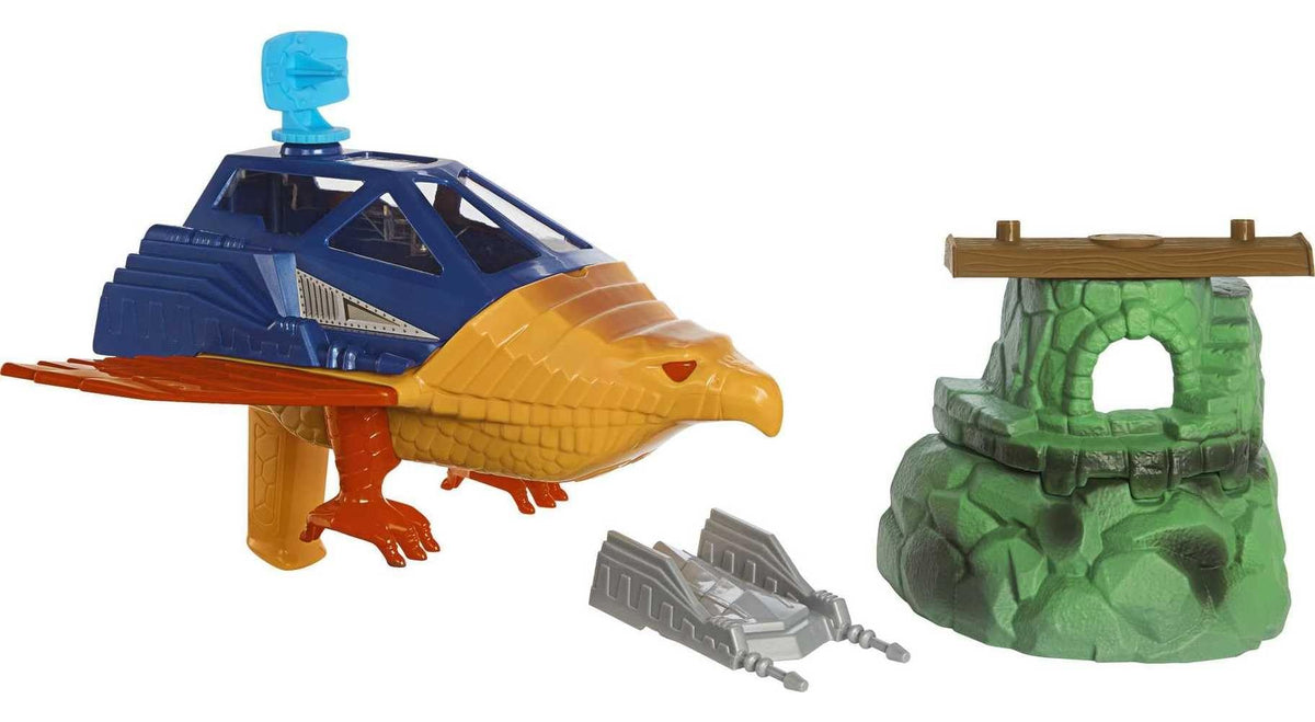 Masters of the Universe Origins Playset with Toy Plane & Accessories, Point Dread Mystical Outpost & Talon Fighter Jet, 5.5-inch Scale