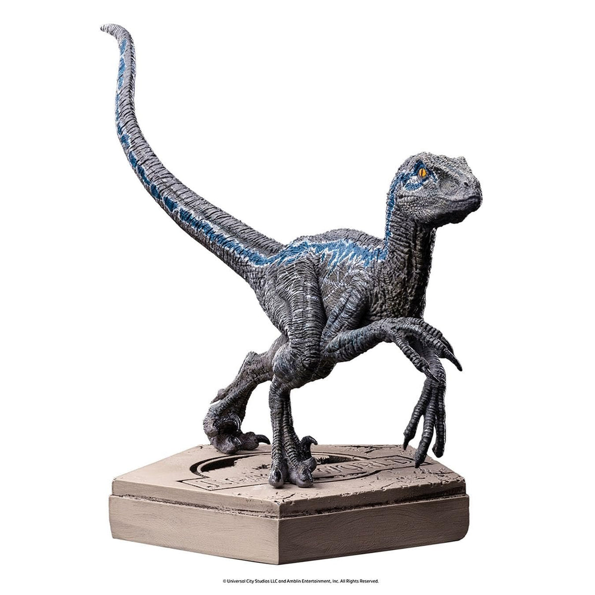 Jurassic World Icons Velociraptor Blue Statue, 9cm
