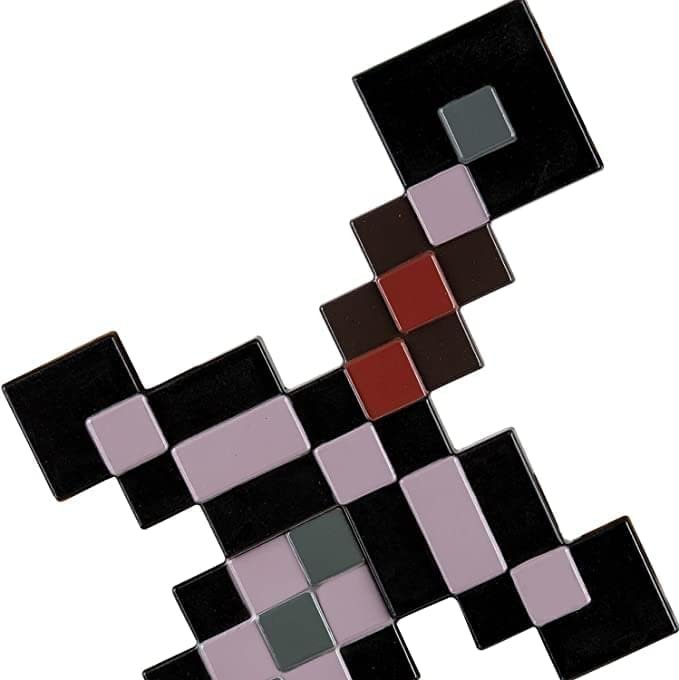 Disguise Minecraft Netherite Sword Costume Accessory, Official Minecraft Plastic Costume Prop, One Size