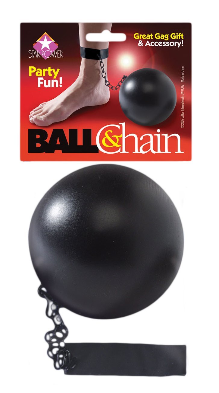 Loftus International Star Power Pirate Prisoner Ball and Chain Costume Accessory, Black, 10" Novelty Item