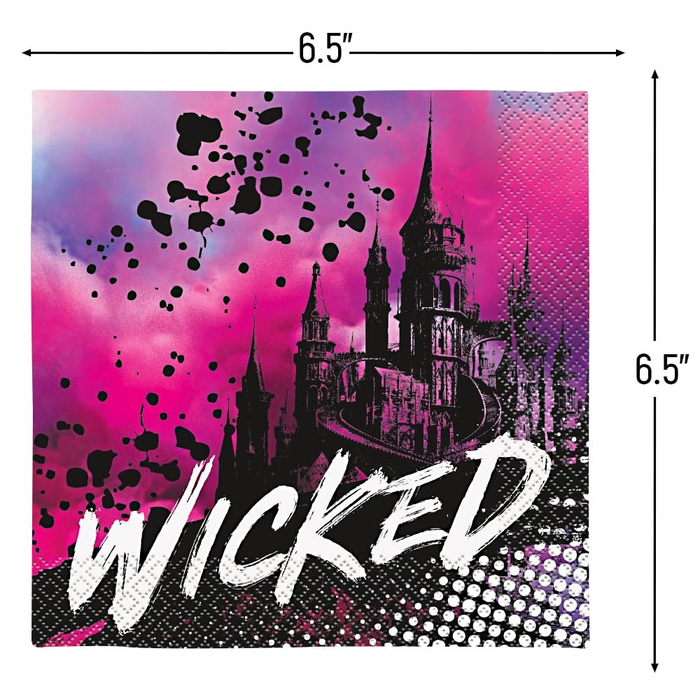 Unique Disney Descendants 3 "WICKED" Multicolor Luncheon Paper Napkins (Pack of 16) - Vibrant & Eco-Friendly Napkins, Perfect for Parties and Celebrations