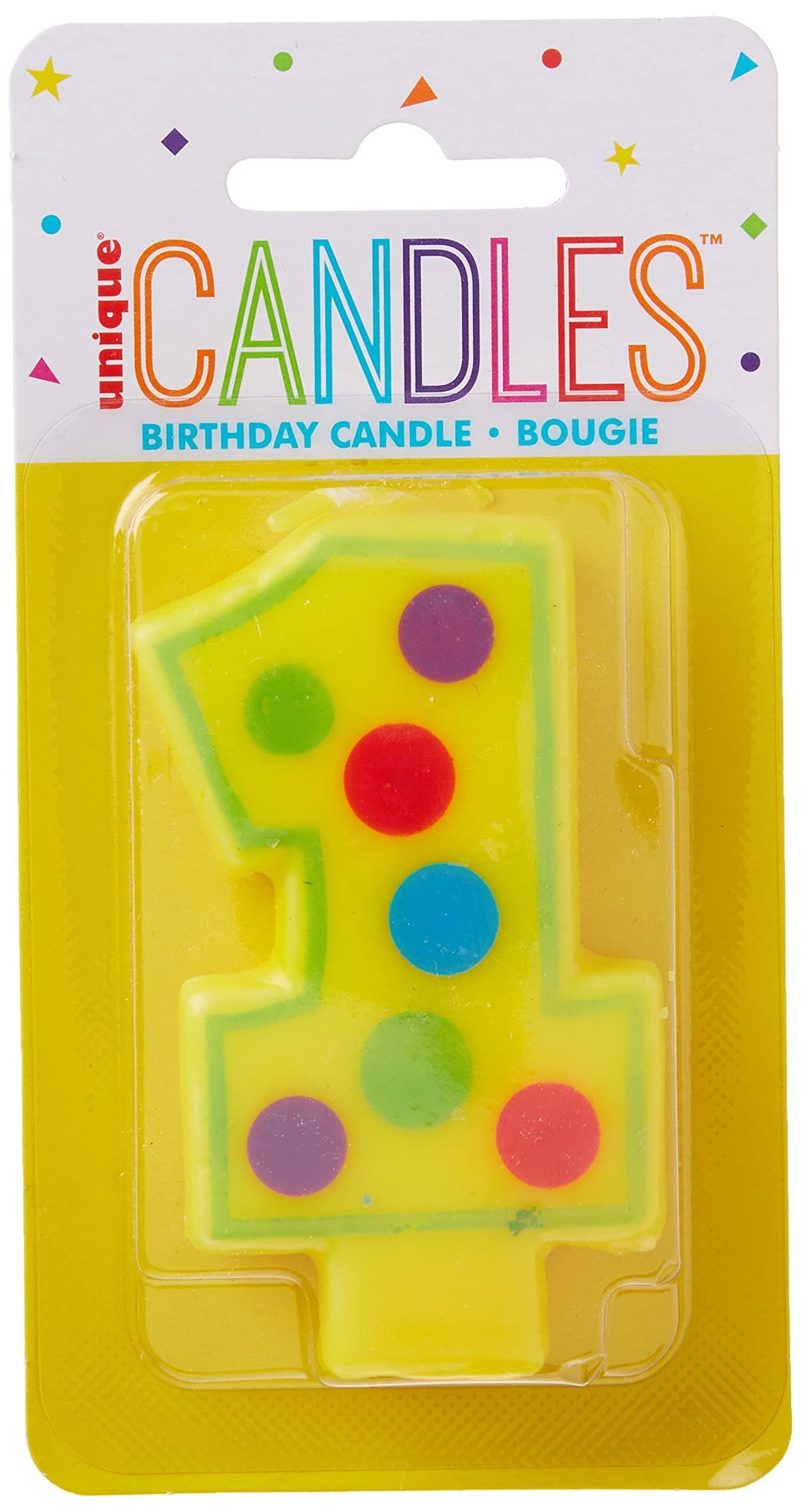 Unique Number 7 Stripe Birthday Candle, 3.5", Blue
