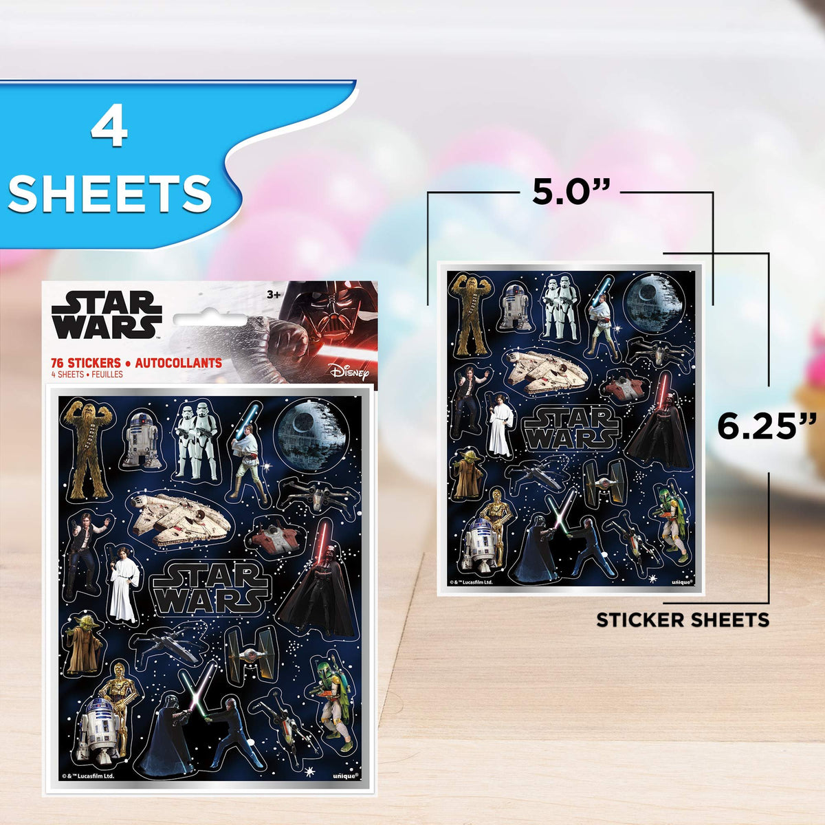 Unique Star Wars Classic Party Favor Bundle | Loot Bags, Sticker Sheets | Kid's Birthday, Animated Themed Event, Halloween, Officially Licensed by Unique