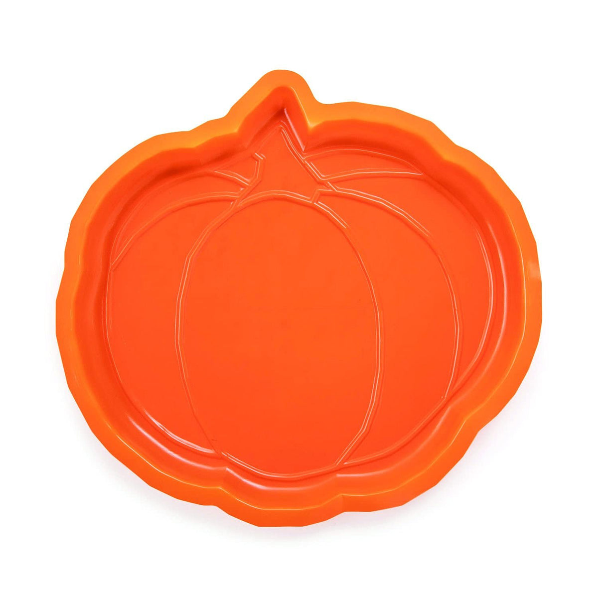 Fun Express FALL PUMPKIN PLASTIC SERVING TRAY - Party Supplies - 12 Pieces