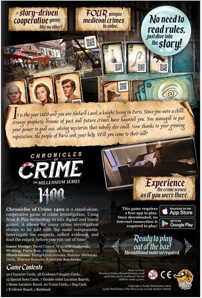 Chronicles of Crime Millennium 1400 Board Game - Immersive Detective Mystery