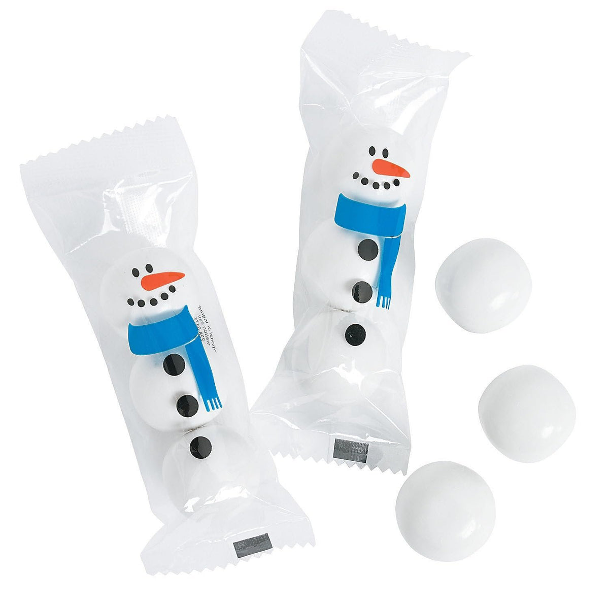 Snowman Gumball Tubes for Christmas - Edibles - Gum - Gumballs & Individually Wrapped - Christmas - 12 Pieces