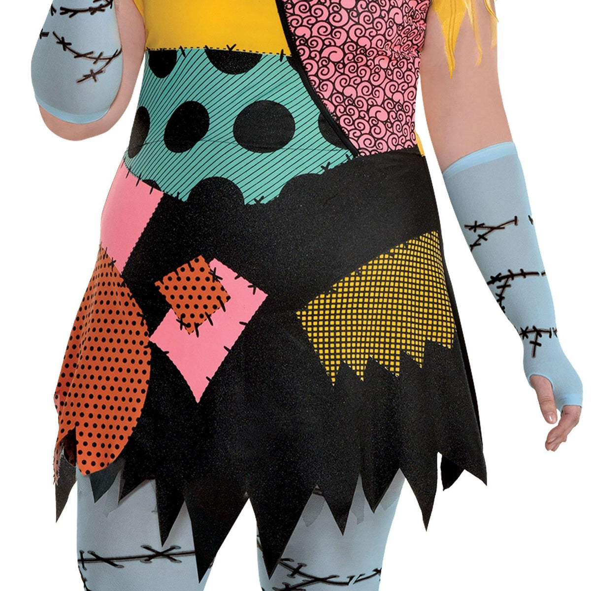 Party City Sally Costume for Women, The Nightmare Before Christmas - Costume Includes Patchwork Dress, Red Wig, Arm Warmers &amp; Tights - Costumes for Halloween, Birthday Parties &amp; Themed Event
