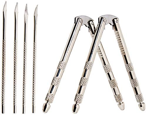 Chef Craft 21629-2PK Stainless Steel Set, 2 Nut Crackers and 4 Picks