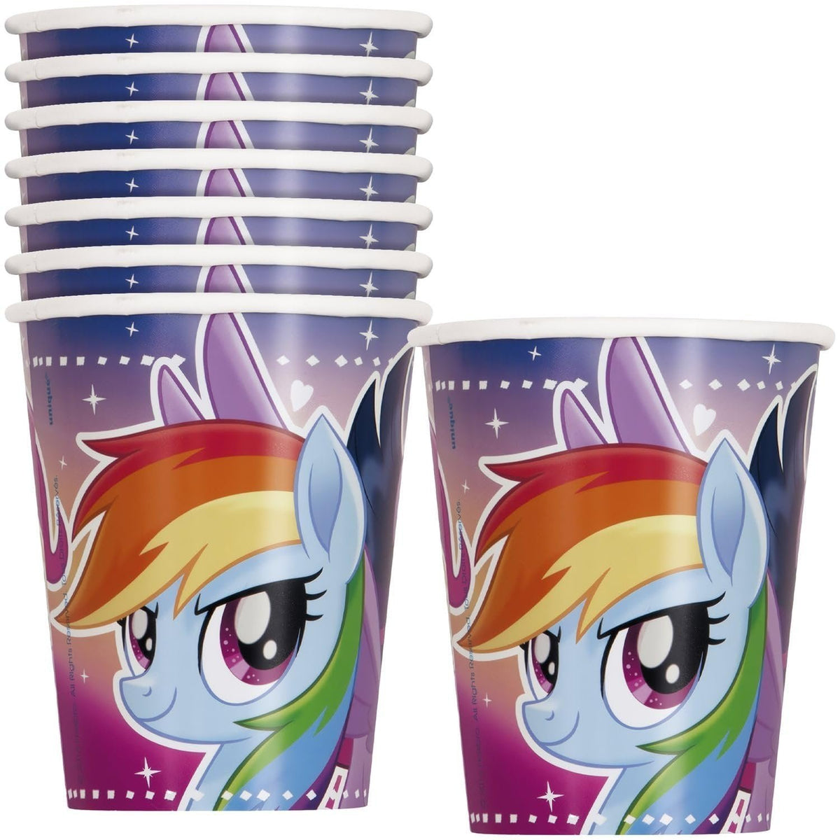 Unique Disposable Paper Cups - 9 Oz | My Little Pony | 8 Pcs